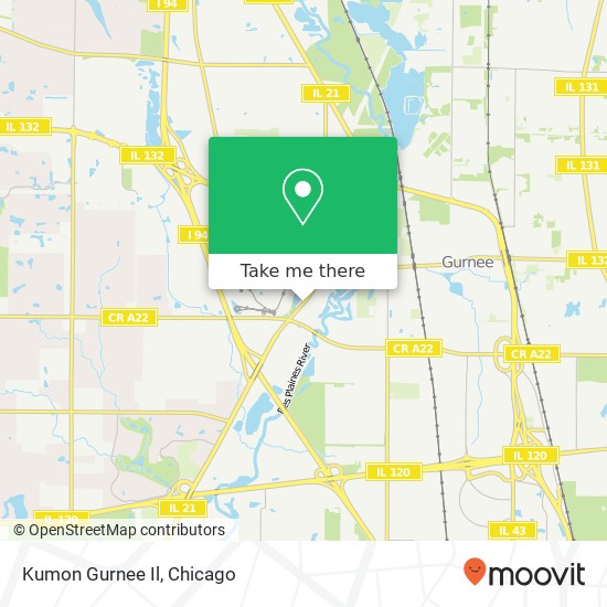 Kumon Gurnee Il map