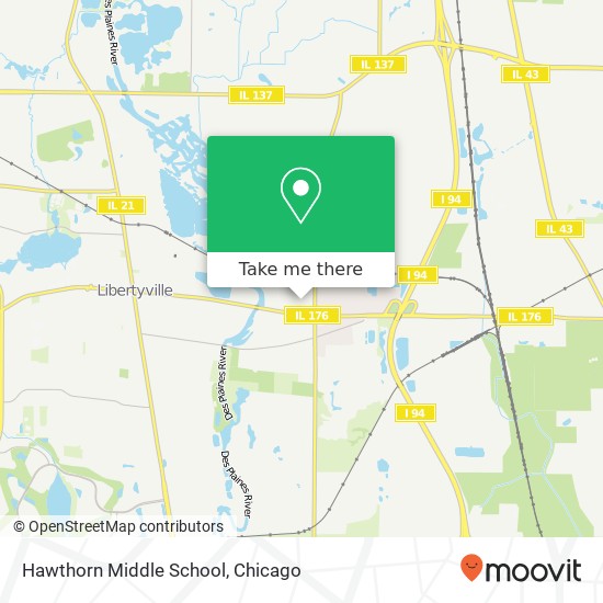 Mapa de Hawthorn Middle School