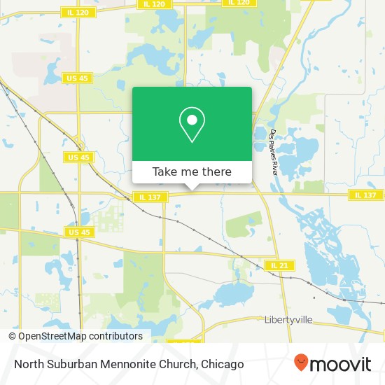 North Suburban Mennonite Church map