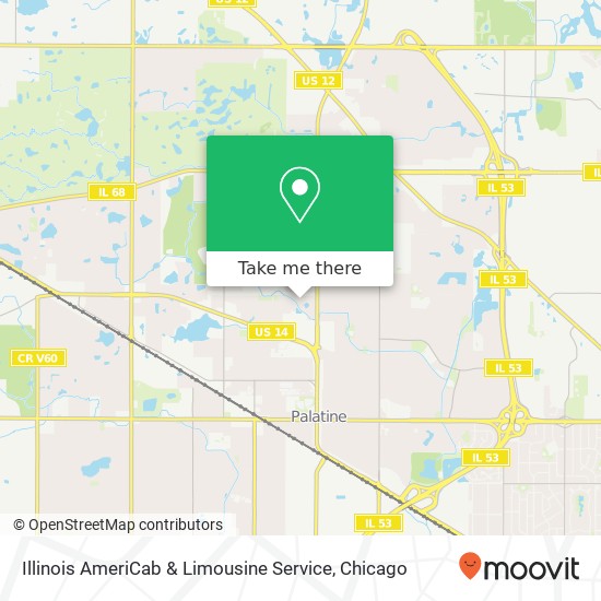 Mapa de Illinois AmeriCab & Limousine Service