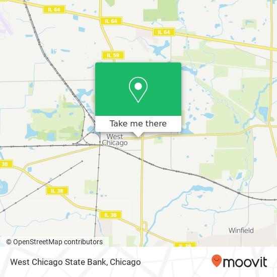 West Chicago State Bank map