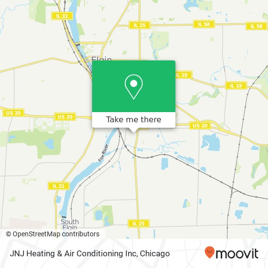 JNJ Heating & Air Conditioning Inc map