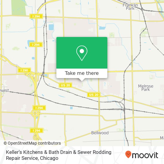 Keller's Kitchens & Bath Drain & Sewer Rodding Repair Service map