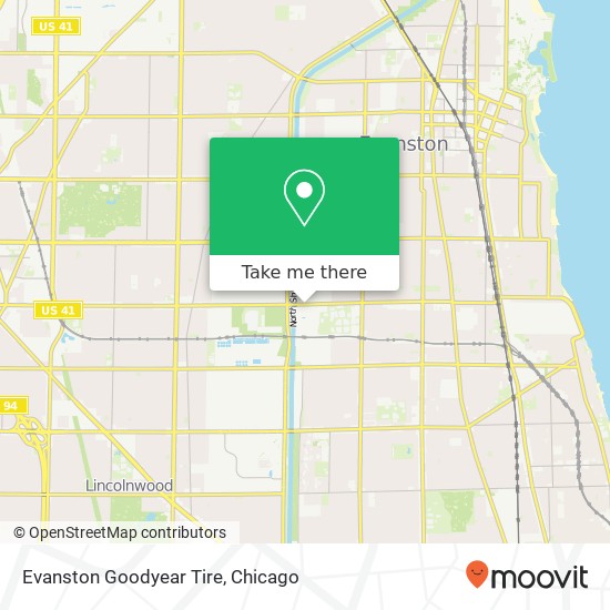 Evanston Goodyear Tire map