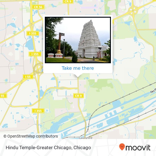 Mapa de Hindu Temple-Greater Chicago