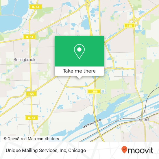 Mapa de Unique Mailing Services, Inc