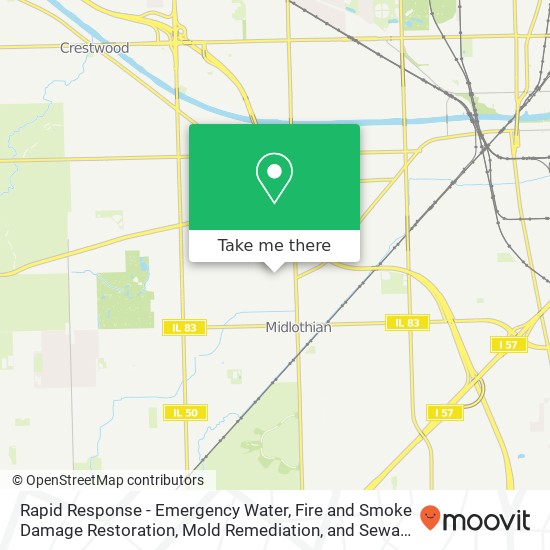 Rapid Response - Emergency Water, Fire and Smoke Damage Restoration, Mold Remediation, and Sewage C map