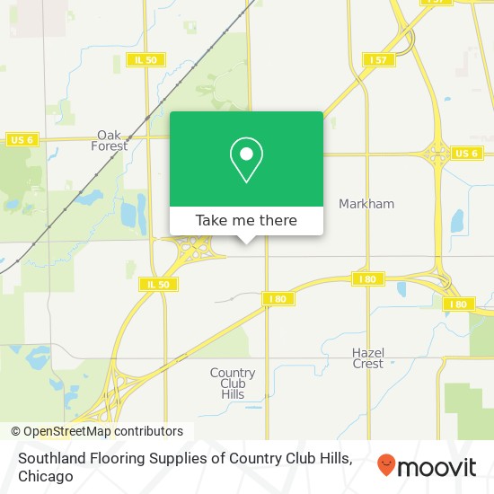 Southland Flooring Supplies of Country Club Hills map