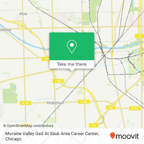 Mapa de Moraine Valley Ged At Sauk Area Career Center