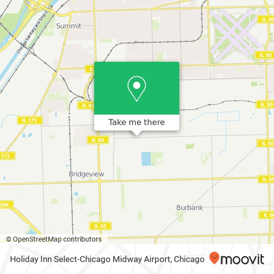 Holiday Inn Select-Chicago Midway Airport map