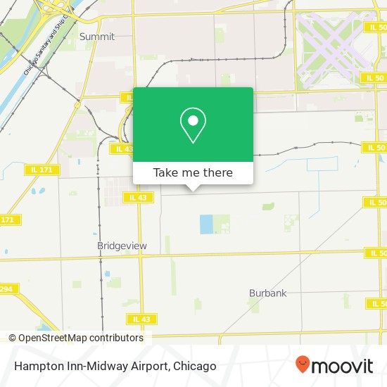 Mapa de Hampton Inn-Midway Airport