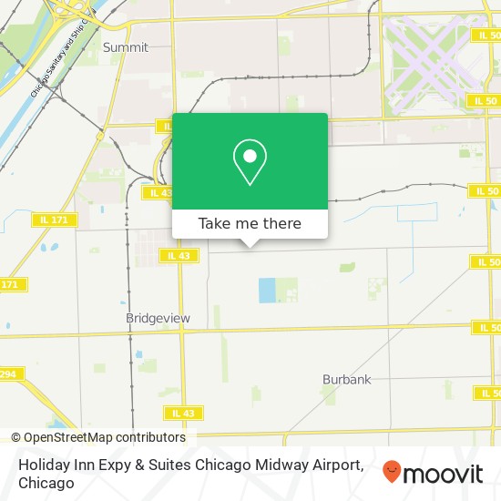 Mapa de Holiday Inn Expy & Suites Chicago Midway Airport