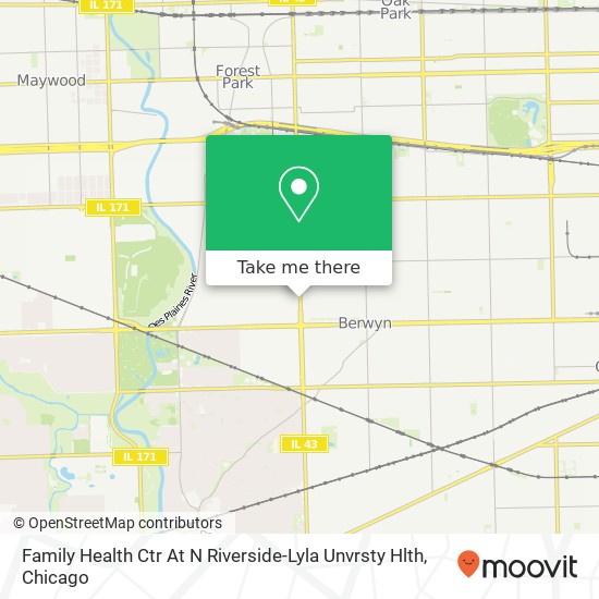 Mapa de Family Health Ctr At N Riverside-Lyla Unvrsty Hlth