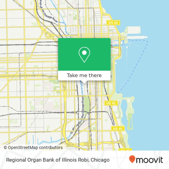 Mapa de Regional Organ Bank of Illinois Robi