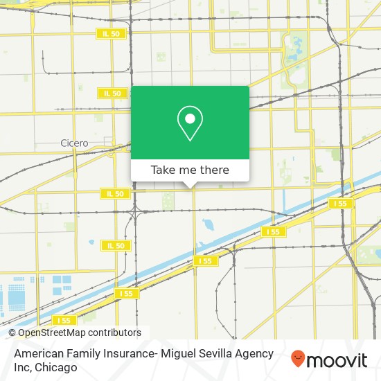 Mapa de American Family Insurance- Miguel Sevilla Agency Inc