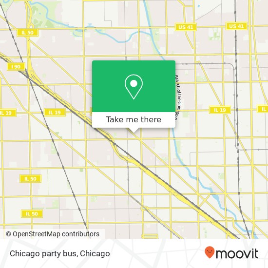 Mapa de Chicago party bus