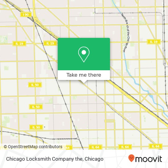 Mapa de Chicago Locksmith Company the