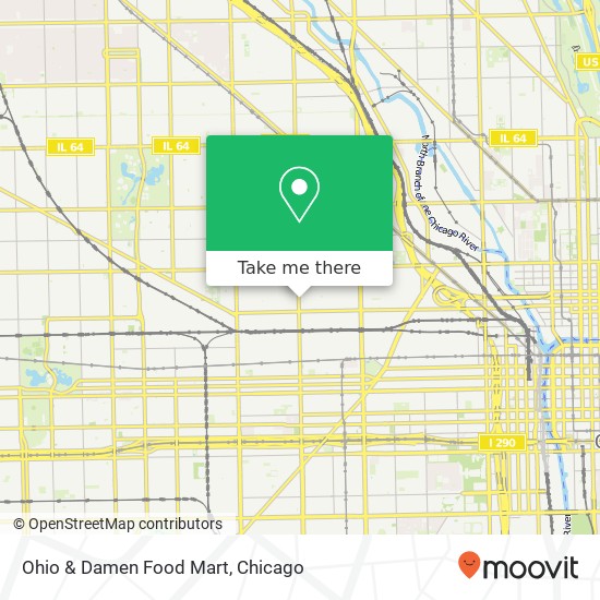 Ohio & Damen Food Mart map