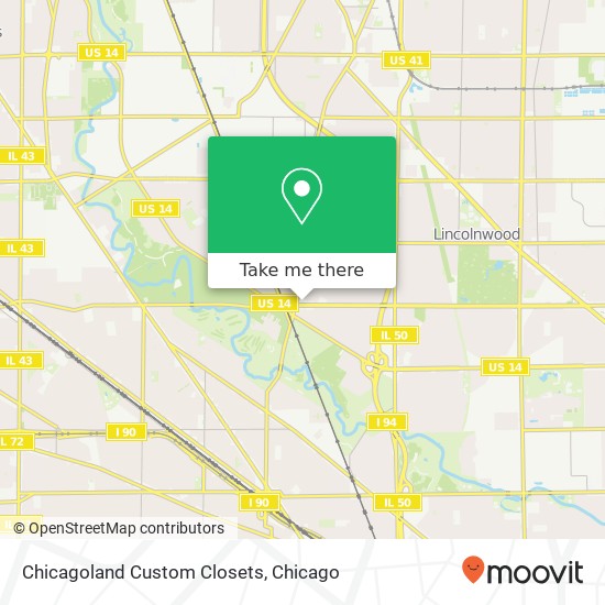 Mapa de Chicagoland Custom Closets