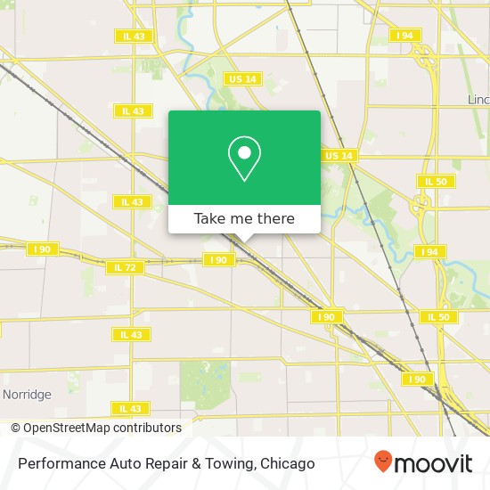 Mapa de Performance Auto Repair & Towing