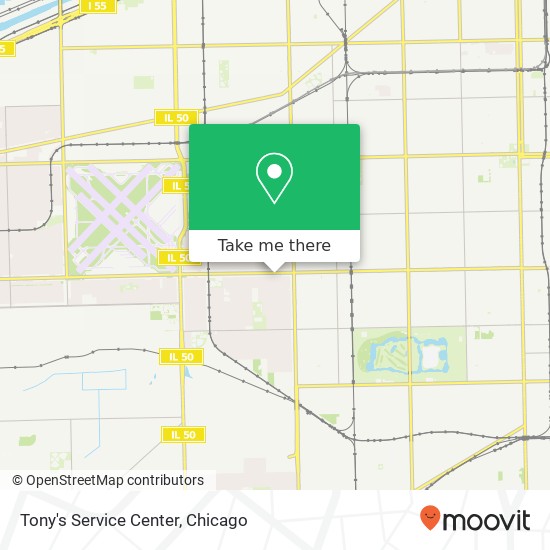 Tony's Service Center map
