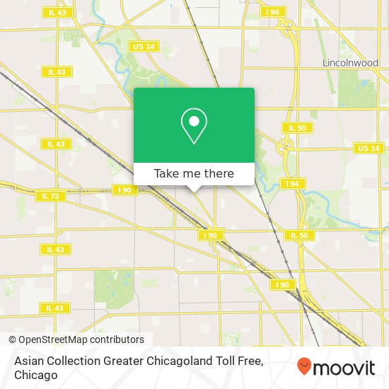 Asian Collection Greater Chicagoland Toll Free map