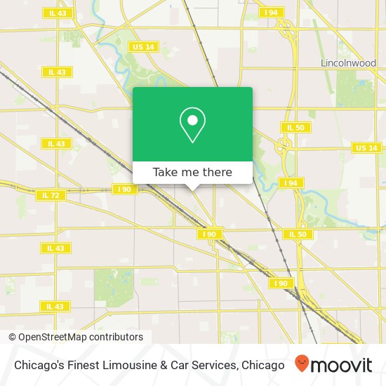 Chicago's Finest Limousine & Car Services map