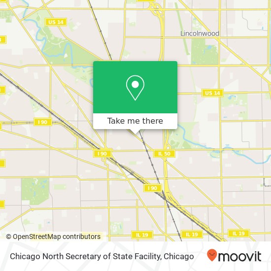 Mapa de Chicago North Secretary of State Facility