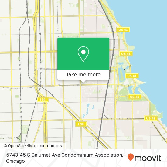 Mapa de 5743-45 S Calumet Ave Condominium Association