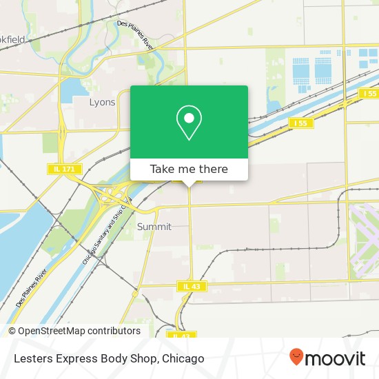 Lesters Express Body Shop map