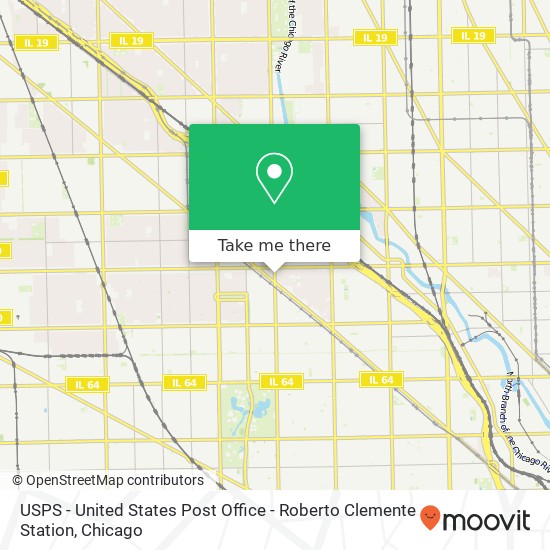 Mapa de USPS - United States Post Office - Roberto Clemente Station