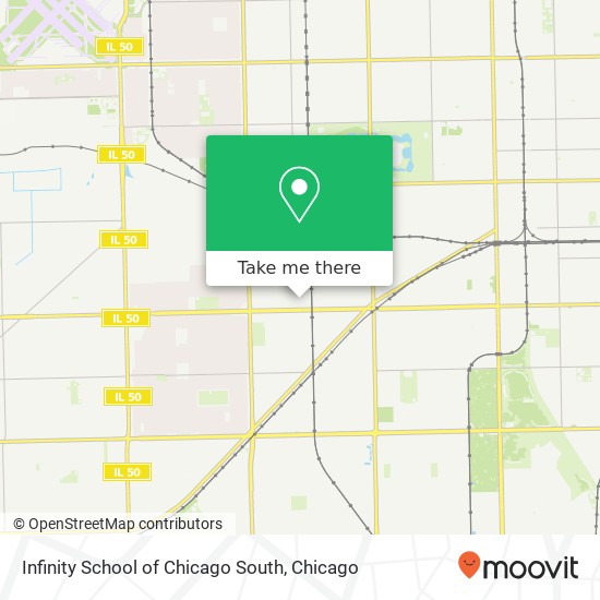 Infinity School of Chicago South map