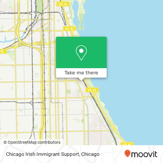 Chicago Irish Immigrant Support map