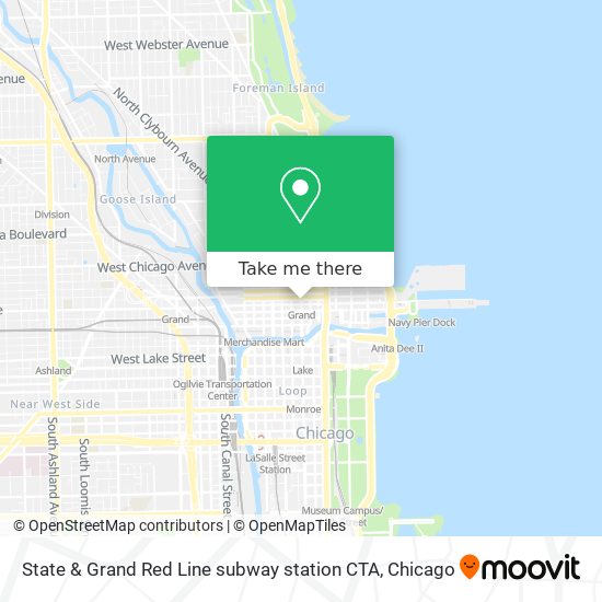 Mapa de State & Grand Red Line subway station CTA