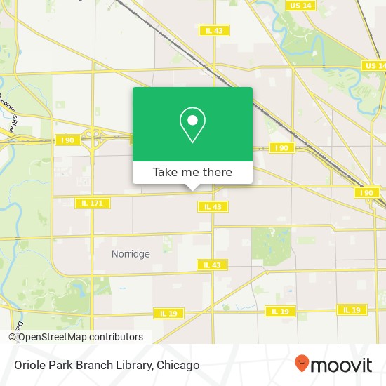 Oriole Park Branch Library map