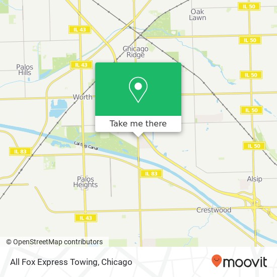 All Fox Express Towing map