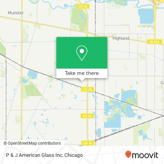 P & J American Glass Inc map