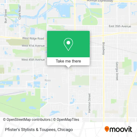 Pfister's Stylists & Toupees map
