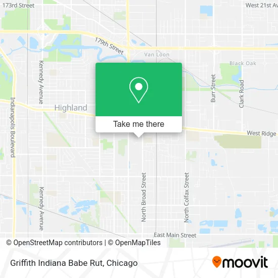 Griffith Indiana Babe Rut map