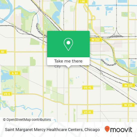 Saint Margaret Mercy Healthcare Centers map