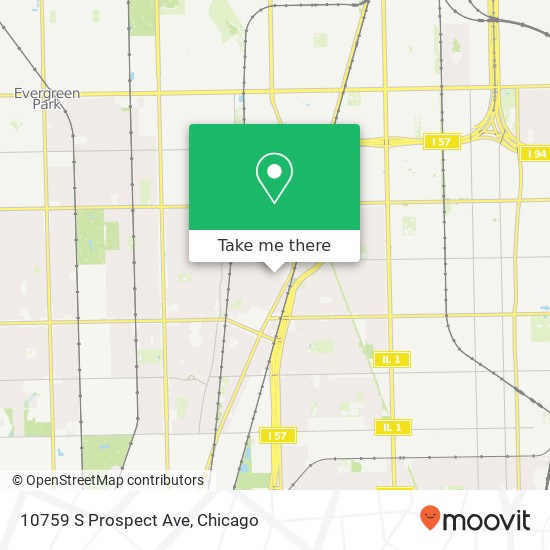 Mapa de 10759 S Prospect Ave