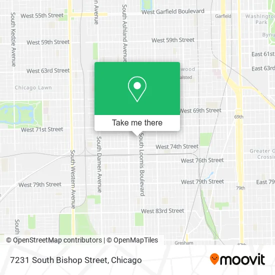 7231 South Bishop Street map