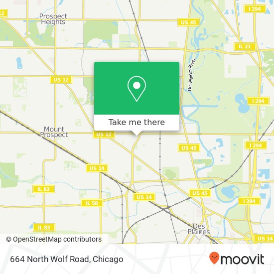 Mapa de 664 North Wolf Road
