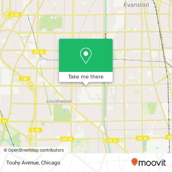 Touhy Avenue map