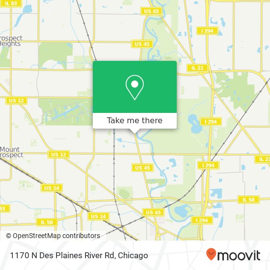 Mapa de 1170 N Des Plaines River Rd