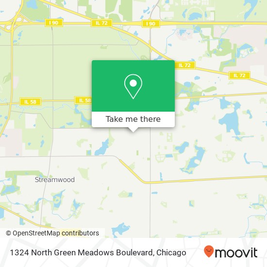 1324 North Green Meadows Boulevard map