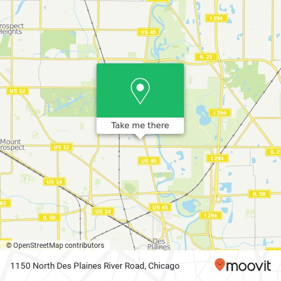 1150 North Des Plaines River Road map