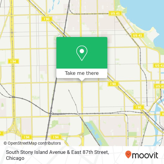 South Stony Island Avenue & East 87th Street map