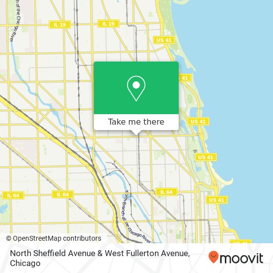 Mapa de North Sheffield Avenue & West Fullerton Avenue