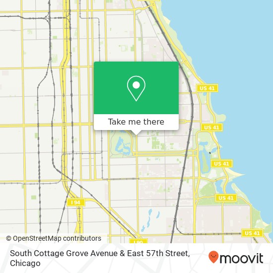 South Cottage Grove Avenue & East 57th Street map